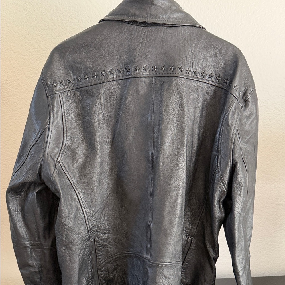 Ramones John Varvatos Black Leather Biker Jacket - Picture 5 of 7